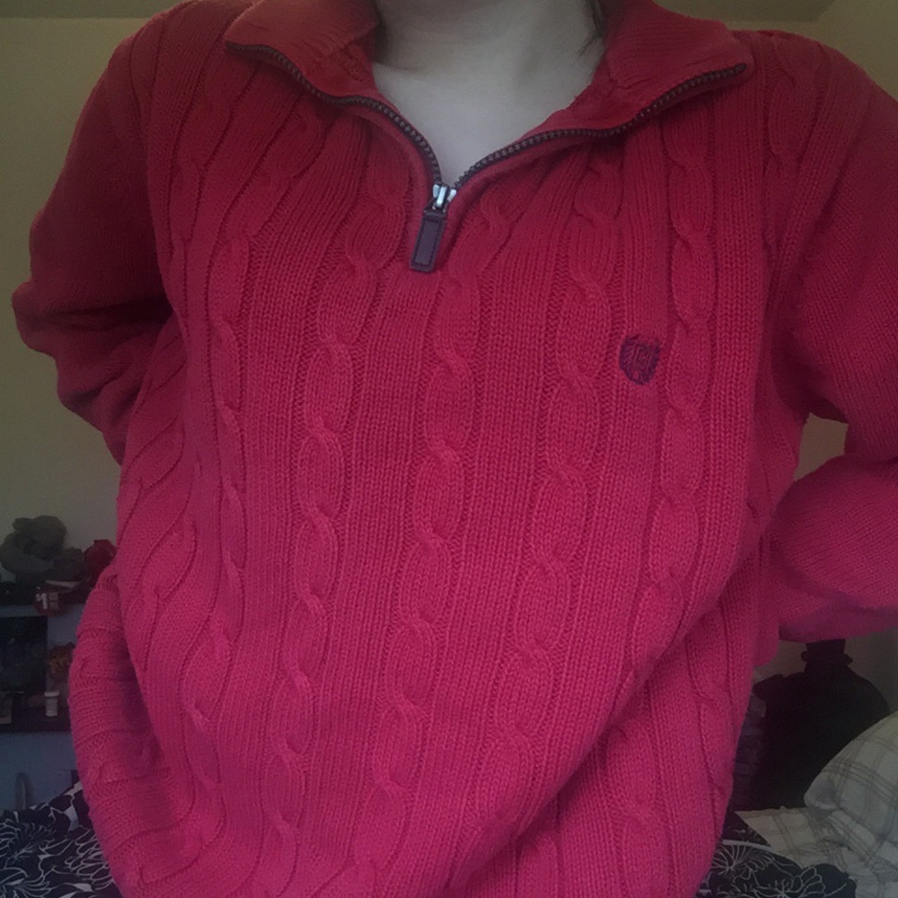 Chaps quarter zip knit sweater🦋
